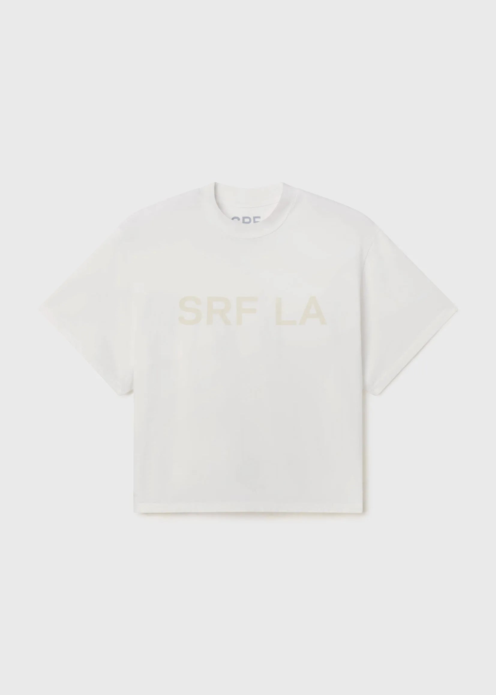 SRF LA Mustache Tee - Antique Cream on White - Heidi Merrick