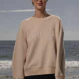 Barrel Sleeve SRF LA Crewneck - Ivory on Antique Cream