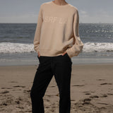 Barrel Sleeve SRF LA Crewneck - Ivory on Antique Cream