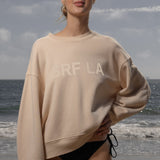 Barrel Sleeve SRF LA Crewneck - Ivory on Antique Cream