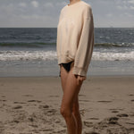 Barrel Sleeve SRF LA Crewneck - Ivory on Antique Cream - Heidi Merrick