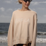 Barrel Sleeve SRF LA Crewneck - Ivory on Antique Cream