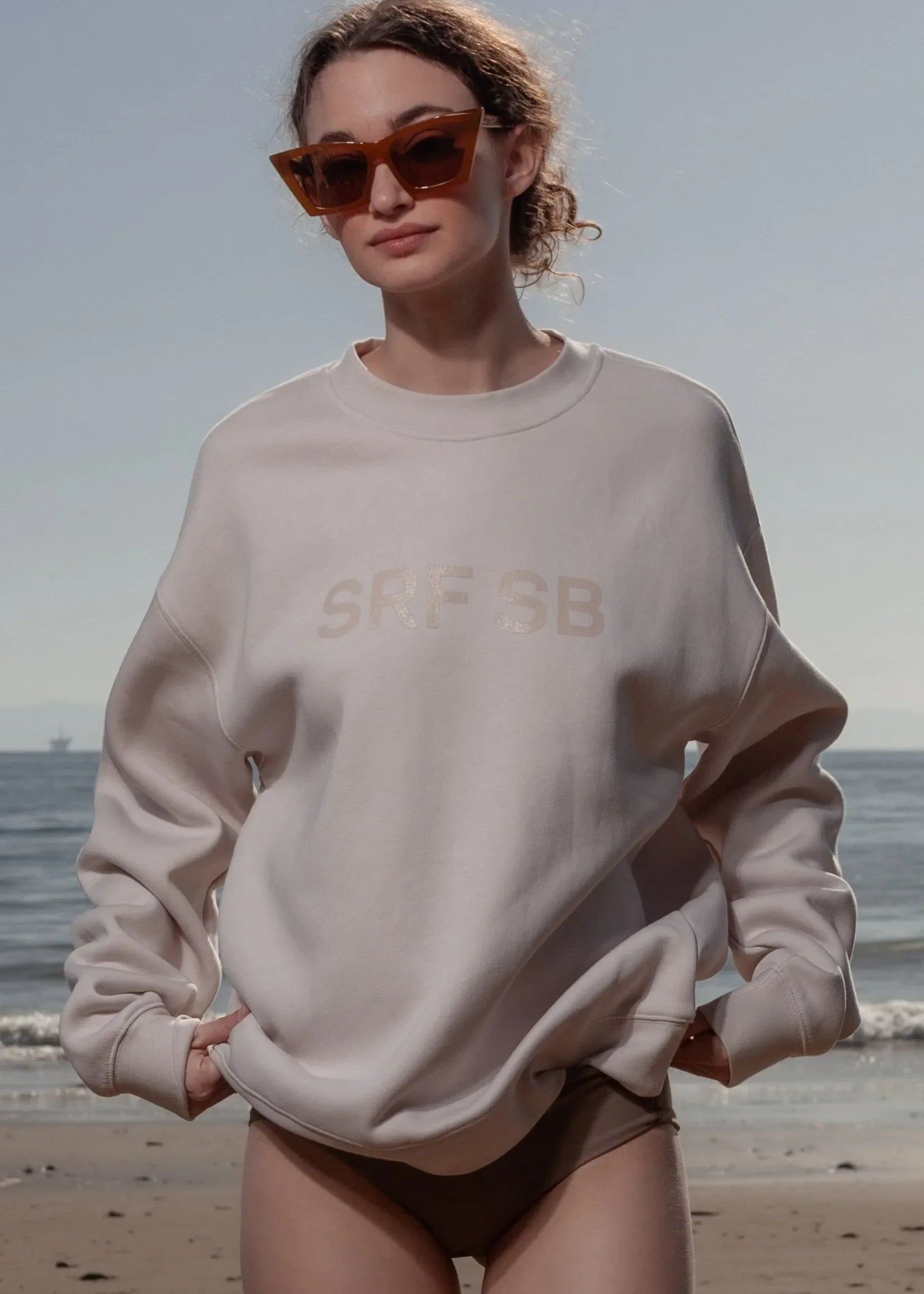 SRF SB Unisex Crewneck - Cream on Cream - Heidi Merrick