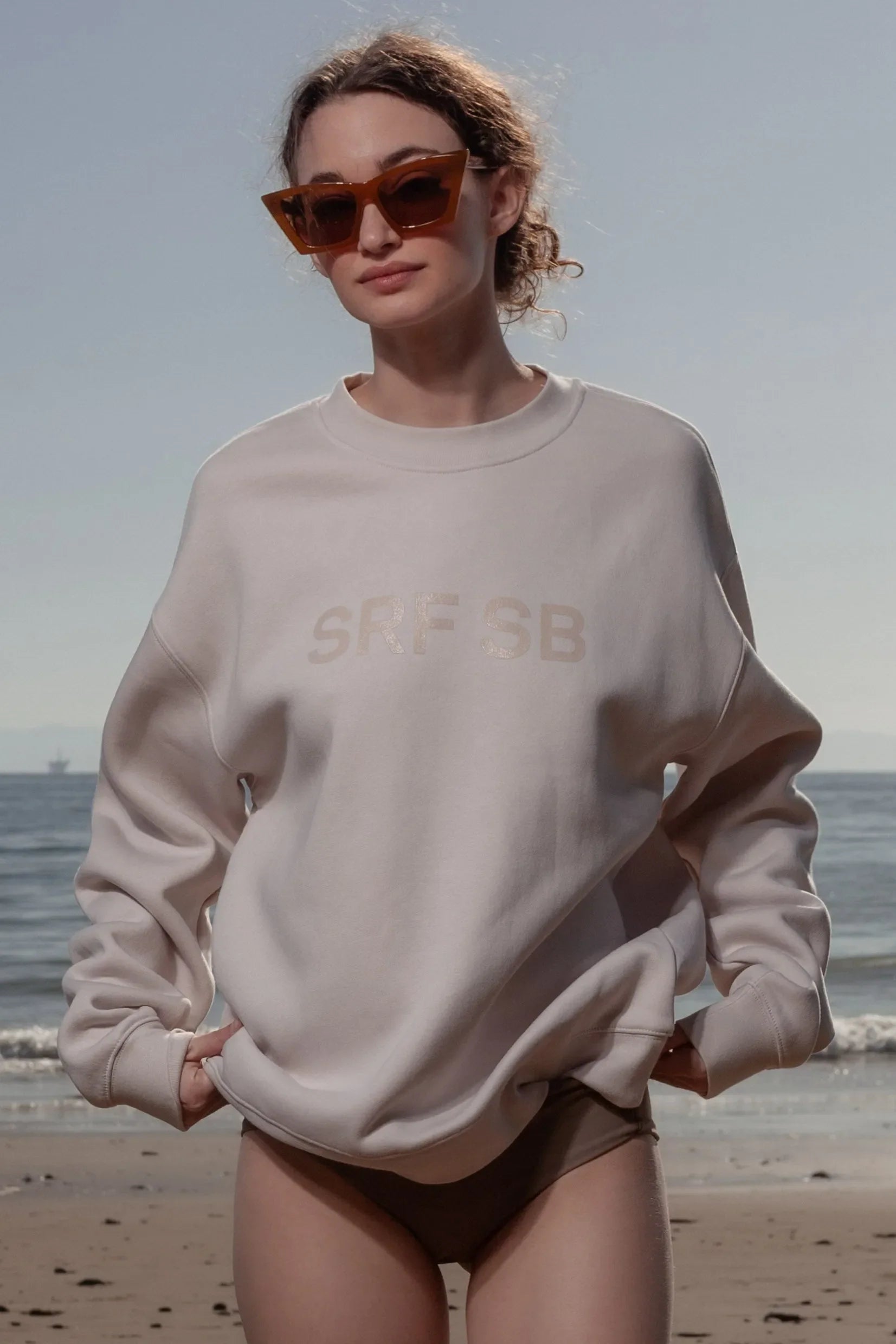 SRF SB Unisex Crewneck - Cream on Cream - Heidi Merrick