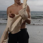 Barrel Sleeve SRF LA Crewneck - Ivory on Antique Cream - Heidi Merrick