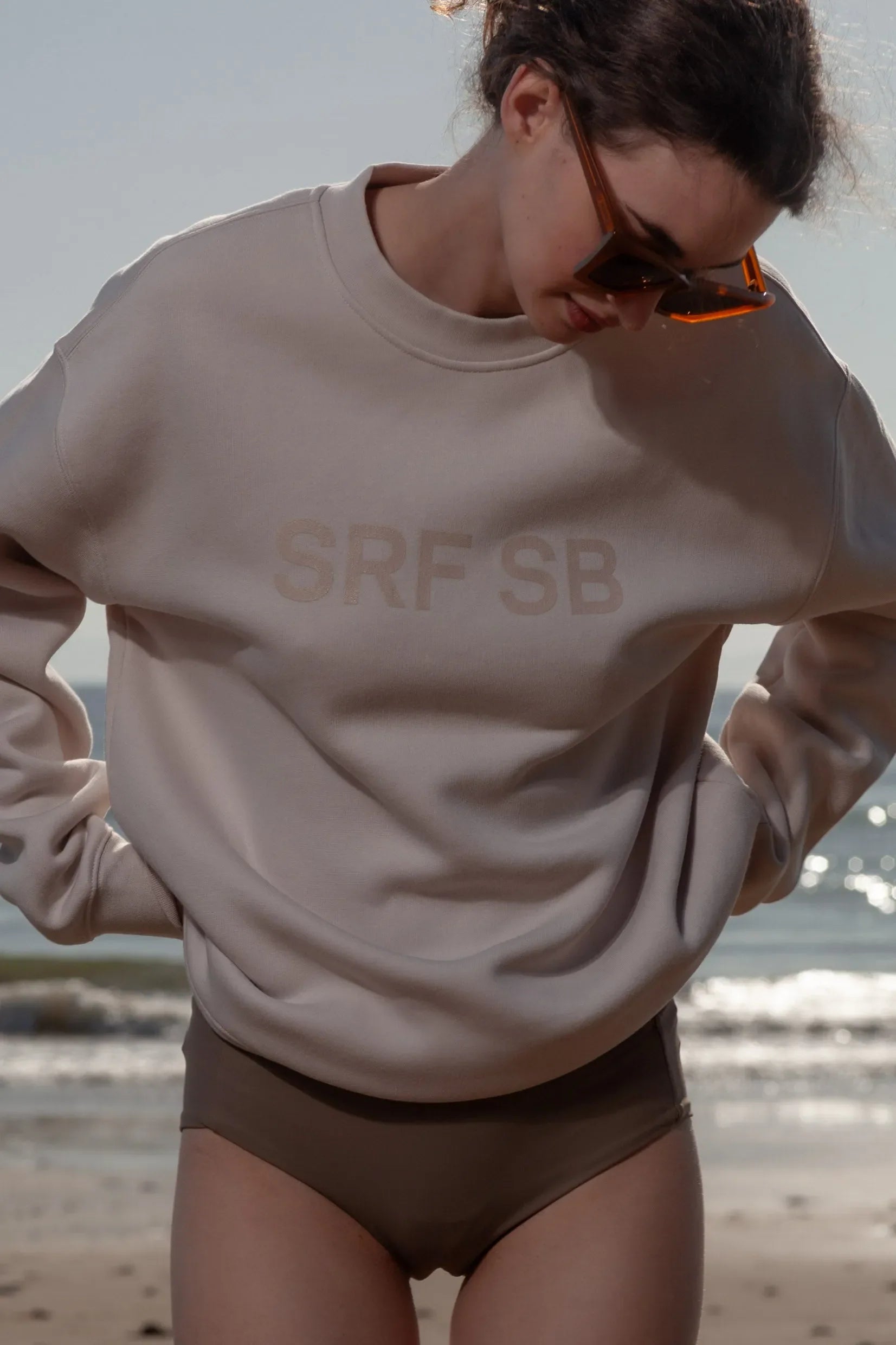 SRF SB Unisex Crewneck - Cream on Cream - Heidi Merrick
