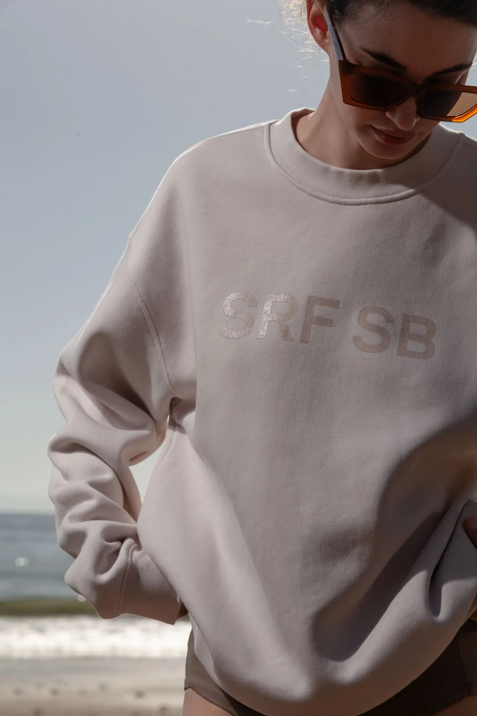 SRF SB Unisex Crewneck - Cream on Cream - Heidi Merrick