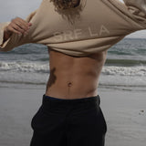 Barrel Sleeve SRF LA Crewneck - Ivory on Antique Cream