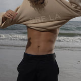 Barrel Sleeve SRF LA Crewneck - Ivory on Antique Cream - Heidi Merrick