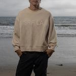 Barrel Sleeve SRF LA Crewneck - Ivory on Antique Cream - Heidi Merrick