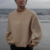 Barrel Sleeve SRF LA Crewneck - Ivory on Antique Cream