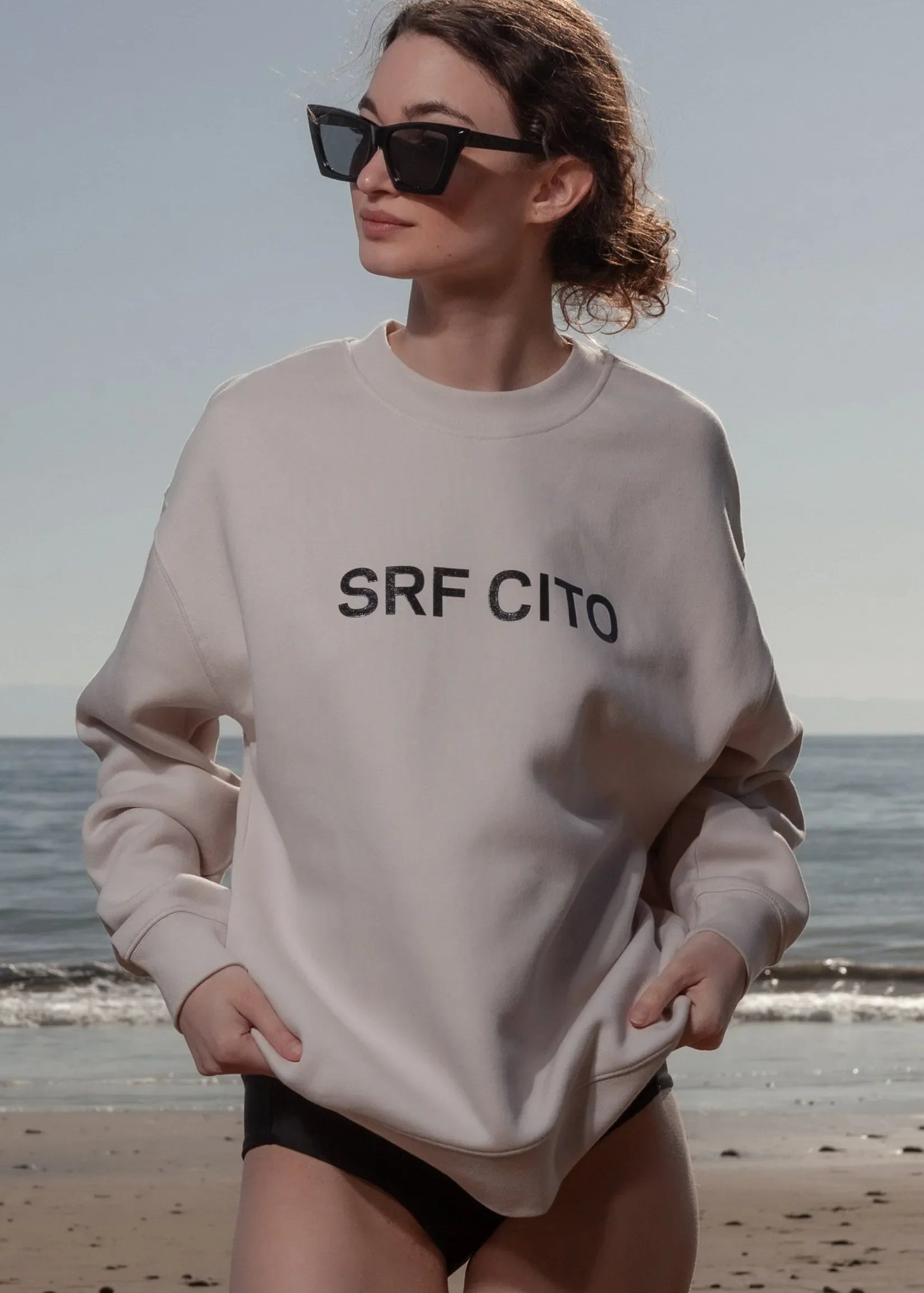 SRF CITO Unisex Crewneck - Black on Cream - Heidi Merrick