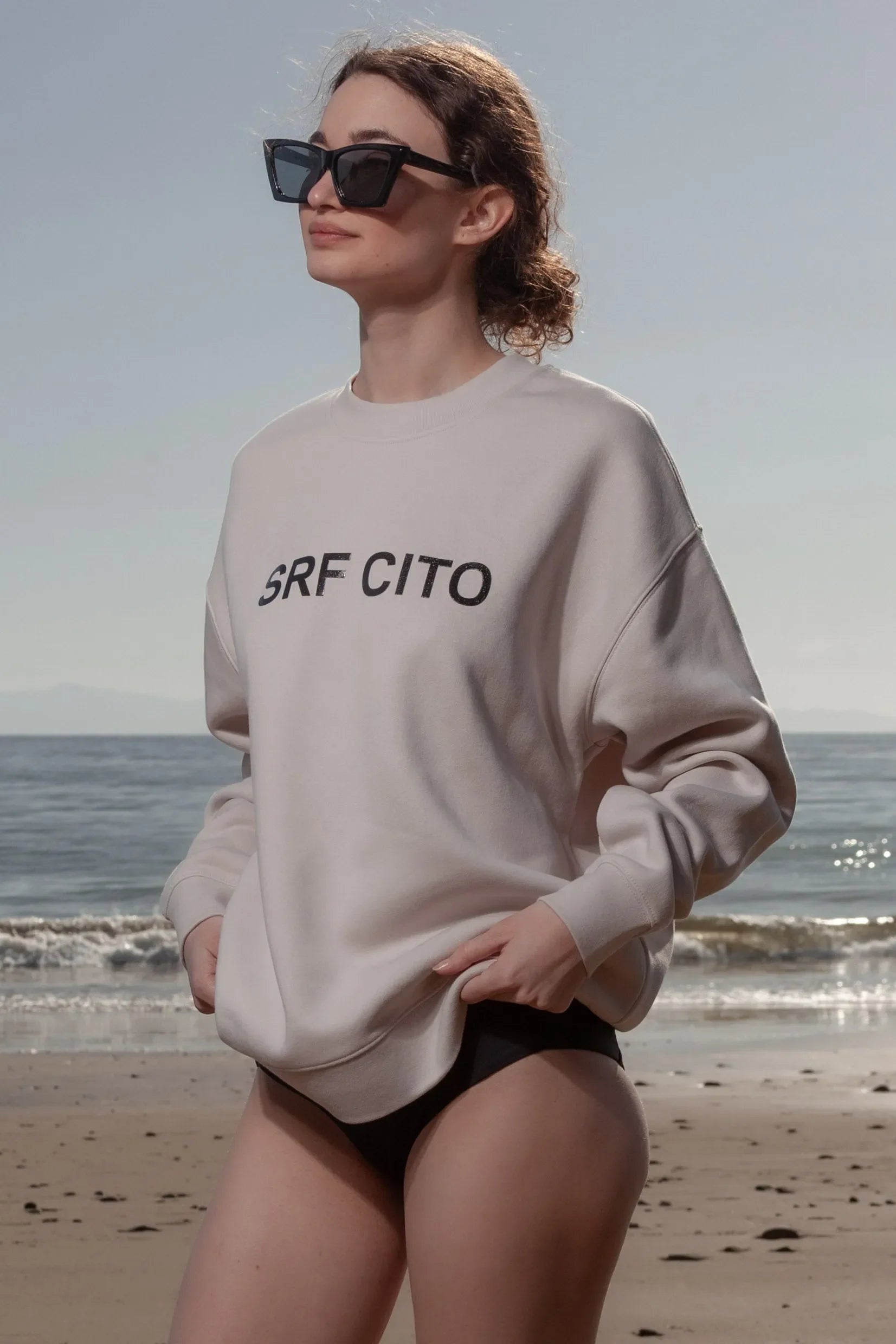 SRF CITO Unisex Crewneck - Black on Cream - Heidi Merrick