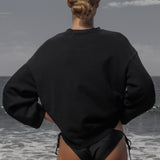 Barrel Sleeve SRF LA Crewneck - Antique Cream on Black