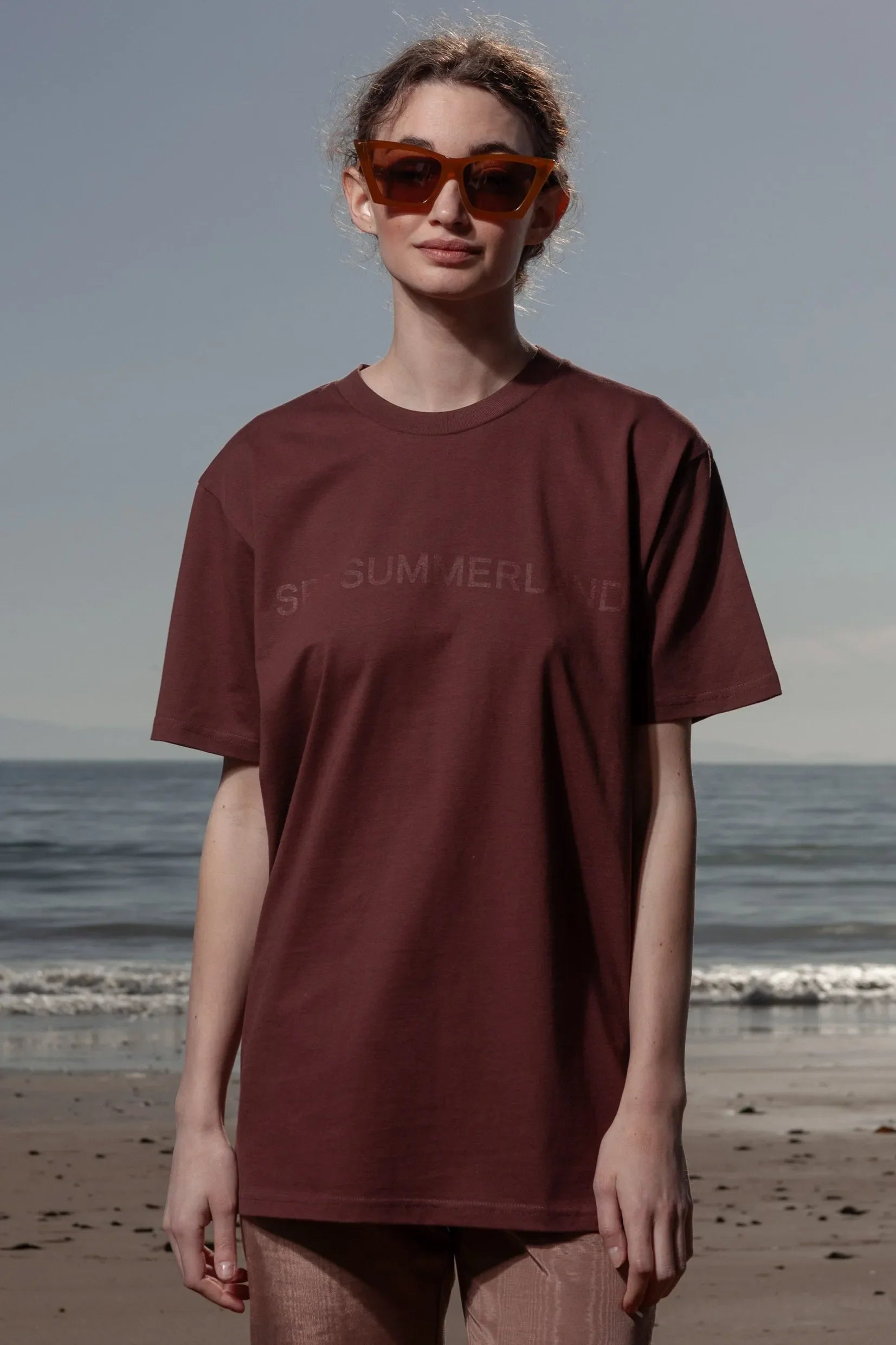 SRF SUMMERLAND Unisex Tee - Chocolate - Heidi Merrick
