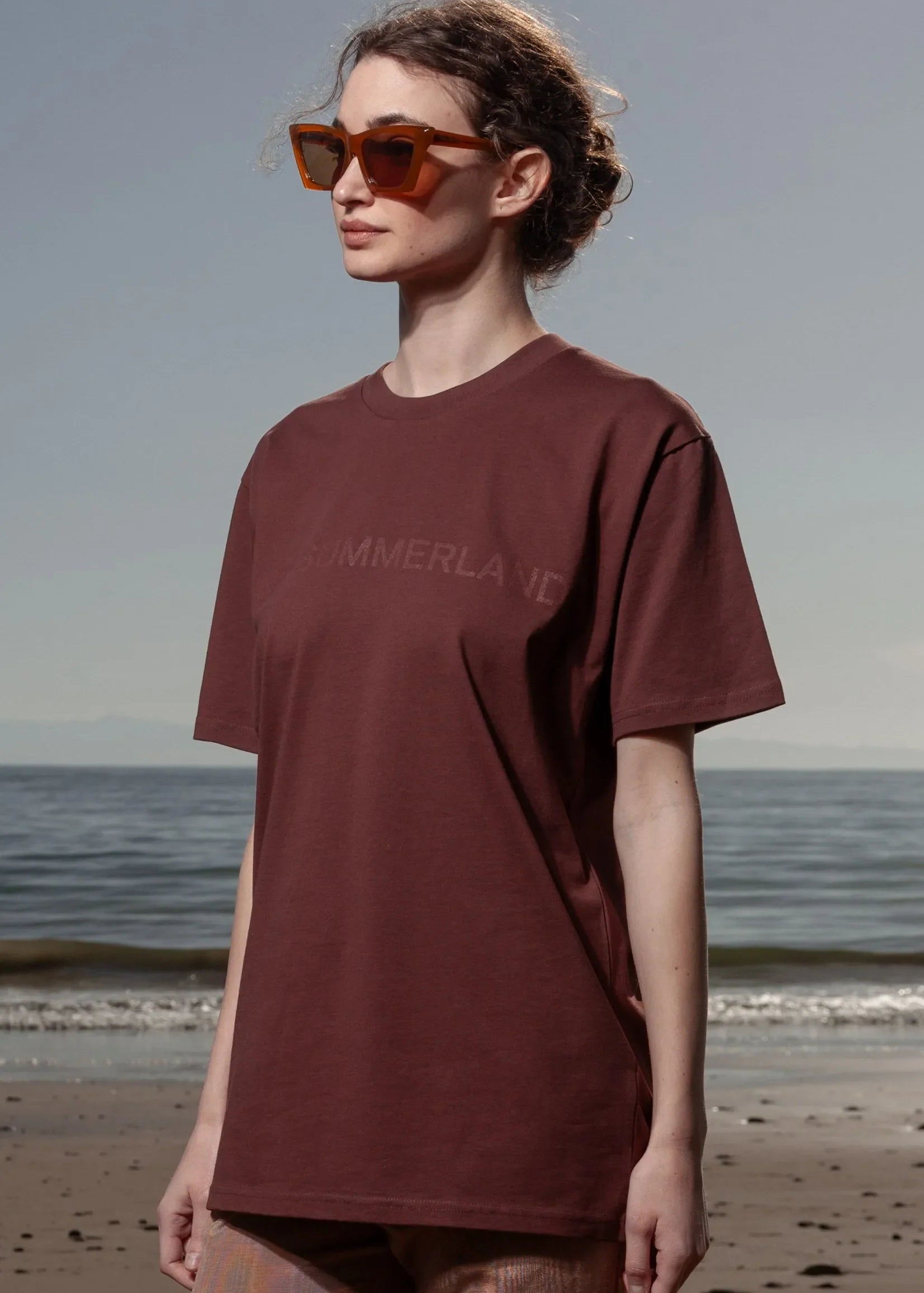 SRF SUMMERLAND Unisex Tee - Chocolate - Heidi Merrick