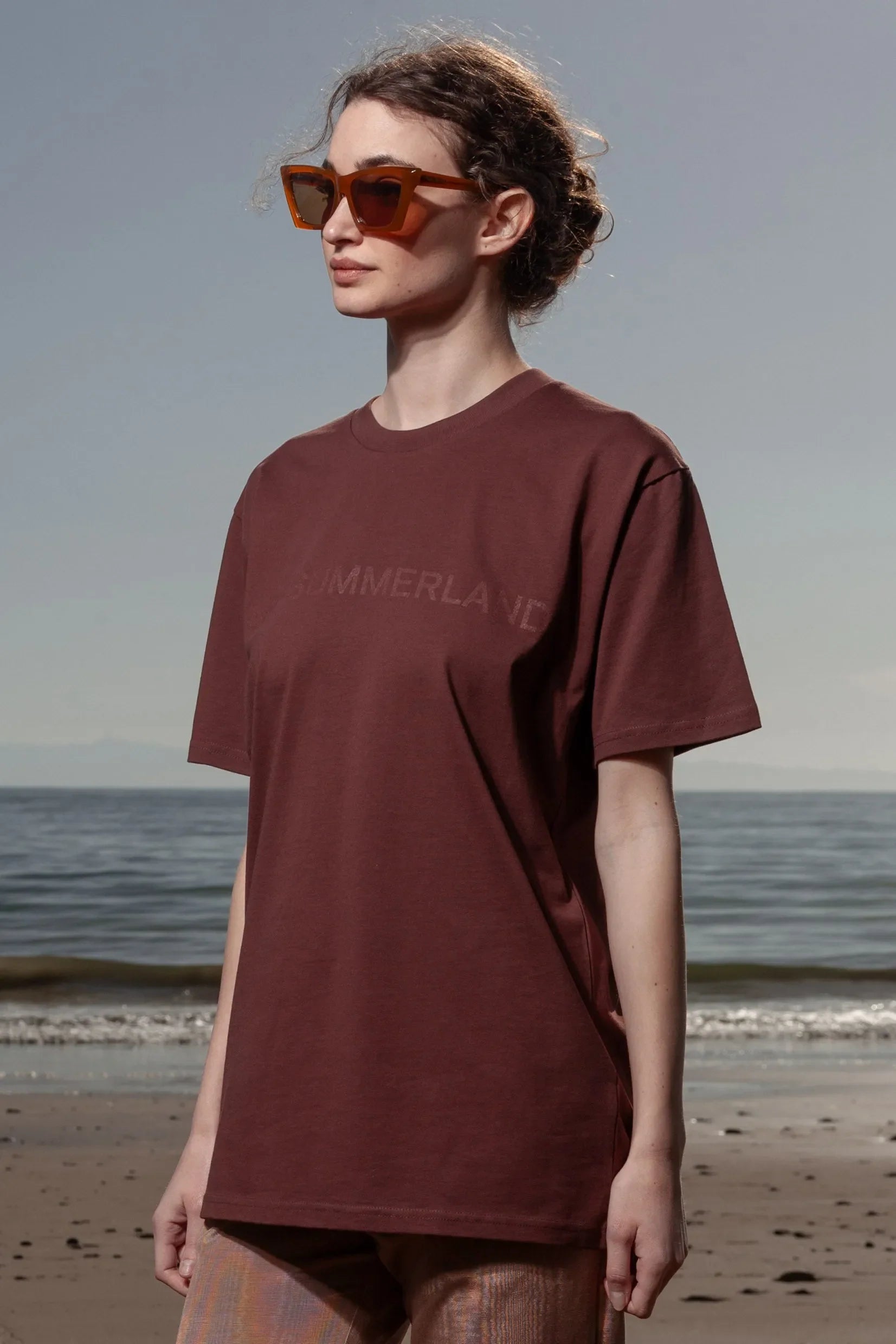 SRF SUMMERLAND Unisex Tee - Chocolate - Heidi Merrick