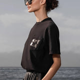 70'S SRF LA TEE - BLACK ON BLACK - Heidi Merrick