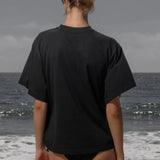 SRF LA Mustache Tee - Black on Black - Heidi Merrick