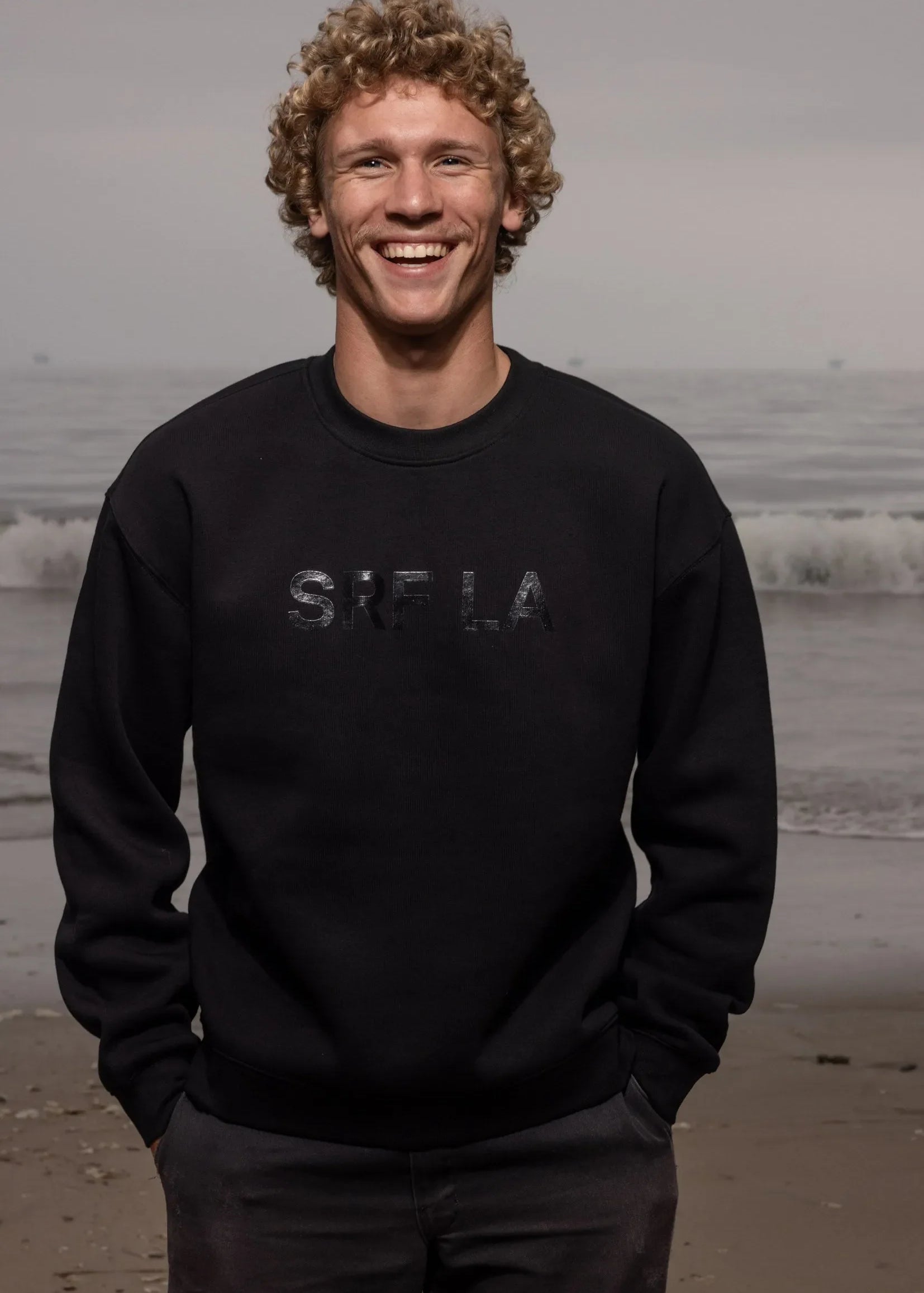 SRF LA Unisex Crewneck - Black on Black - Heidi Merrick