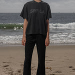 SRF LA Mustache Tee - Black on Black - Heidi Merrick