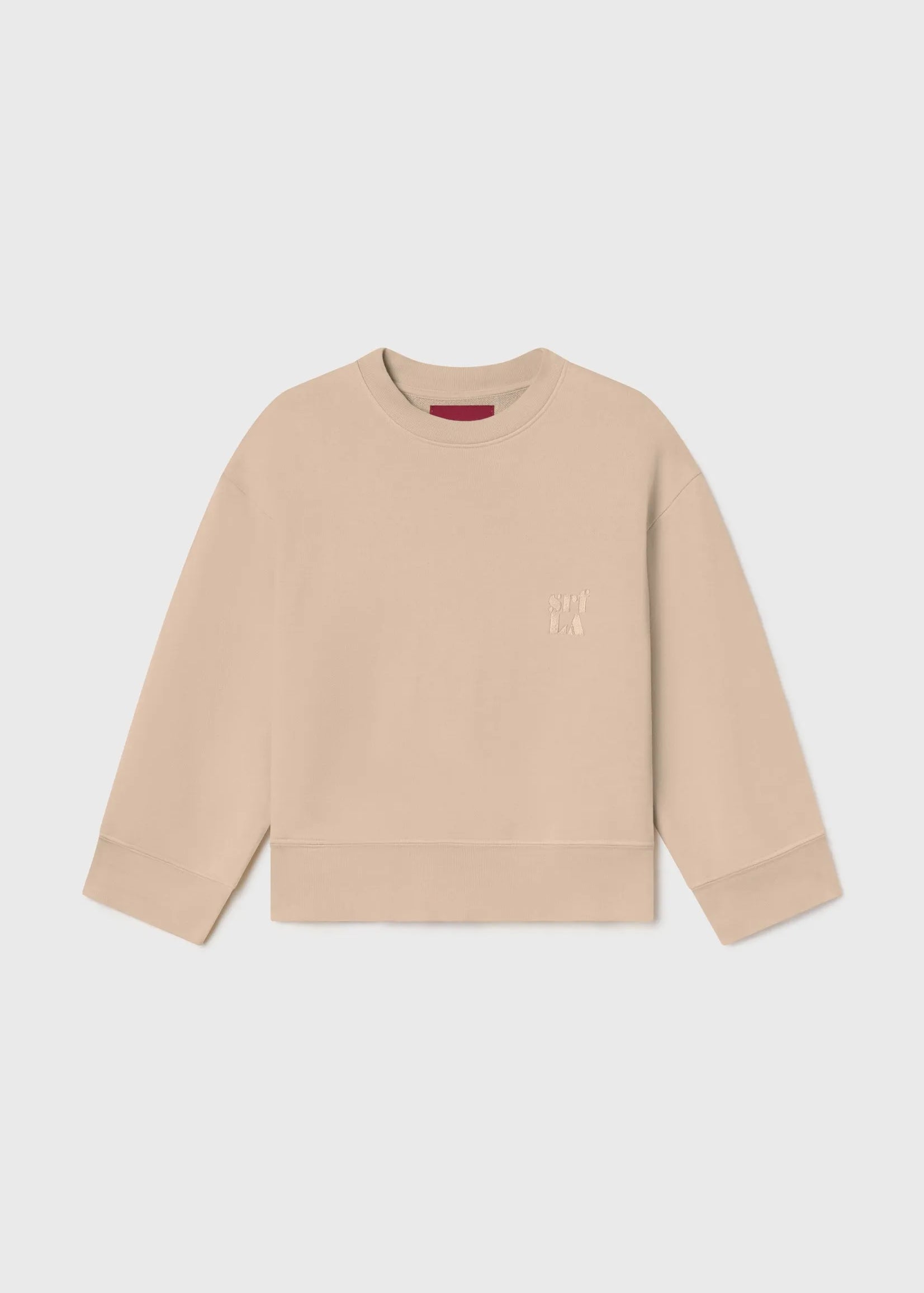 Barrel Sleeve 70's SRF LA Crewneck - Antique Cream Embroidered - Heidi Merrick