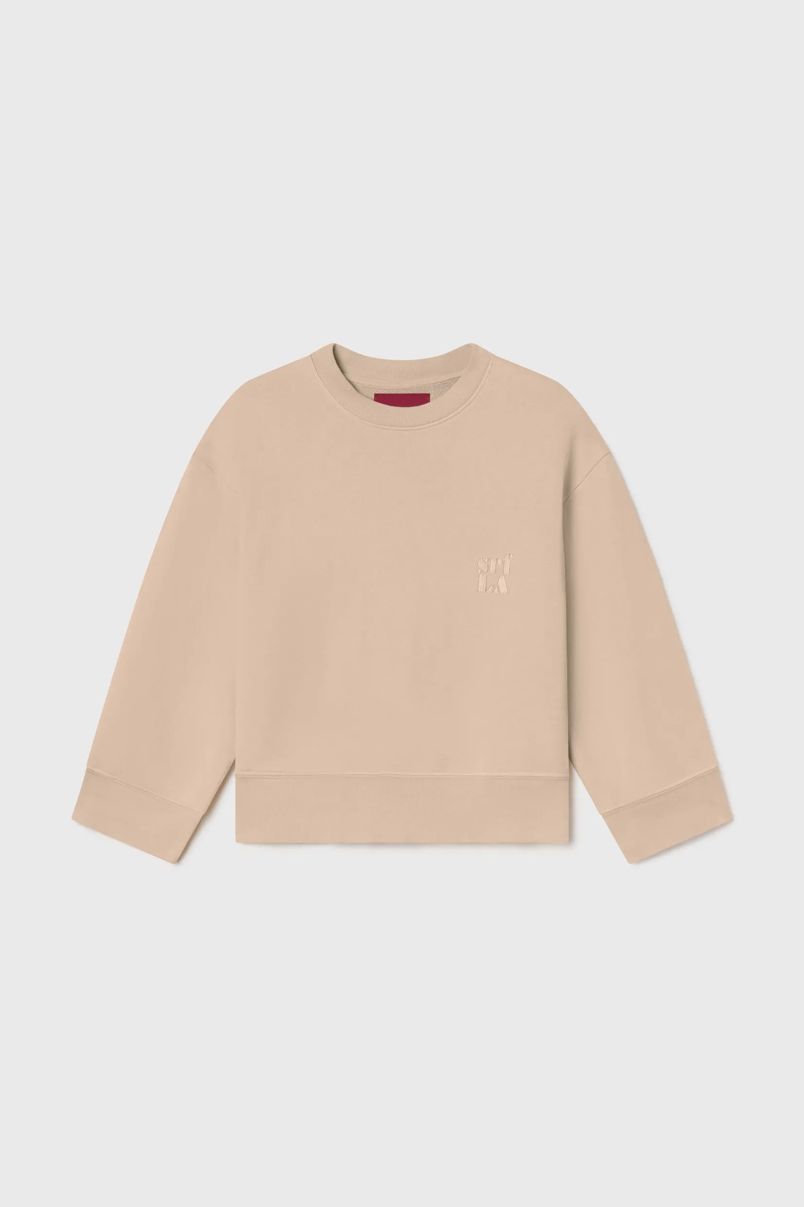 Barrel Sleeve 70's SRF LA Crewneck - Antique Cream Embroidered - Heidi Merrick