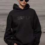 SRF LA Unisex Hoodie - Black on Black - Heidi Merrick