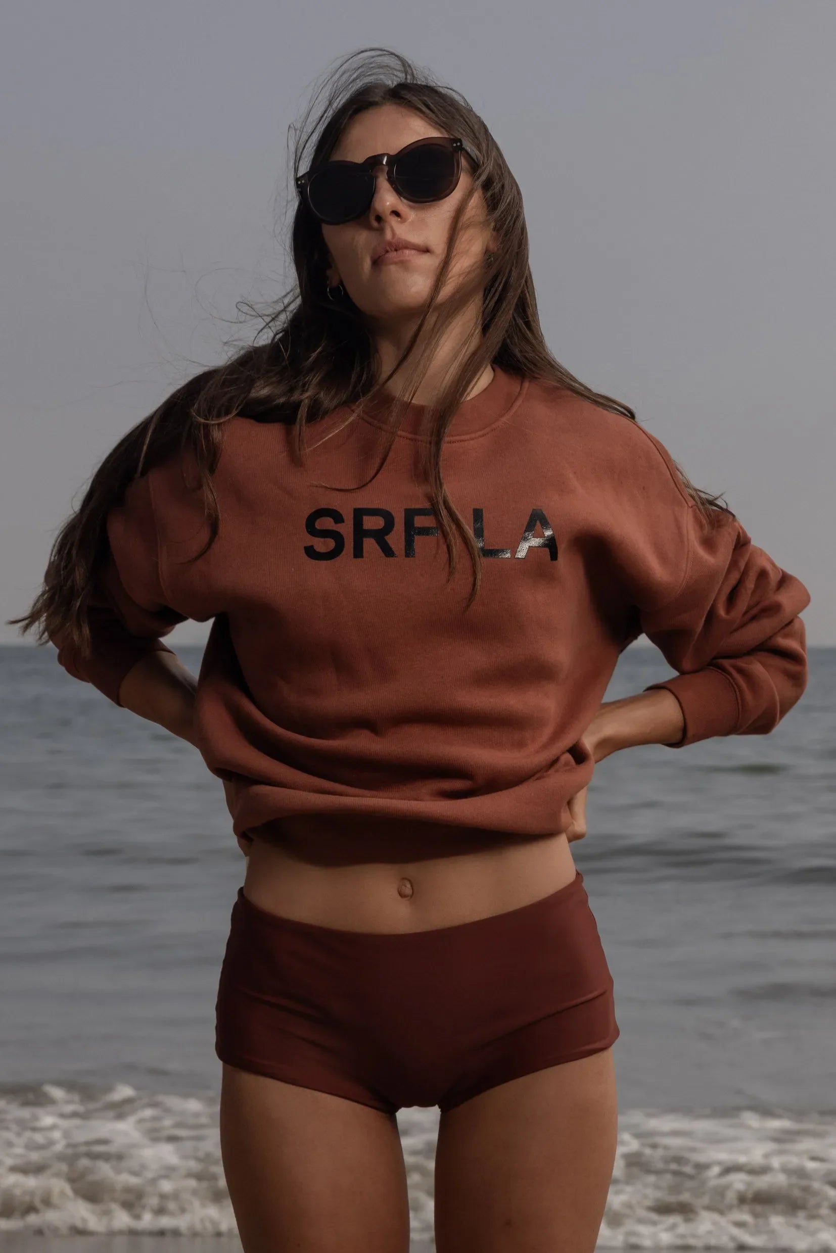 SRF LA Unisex Crewneck - Walnut - Heidi Merrick