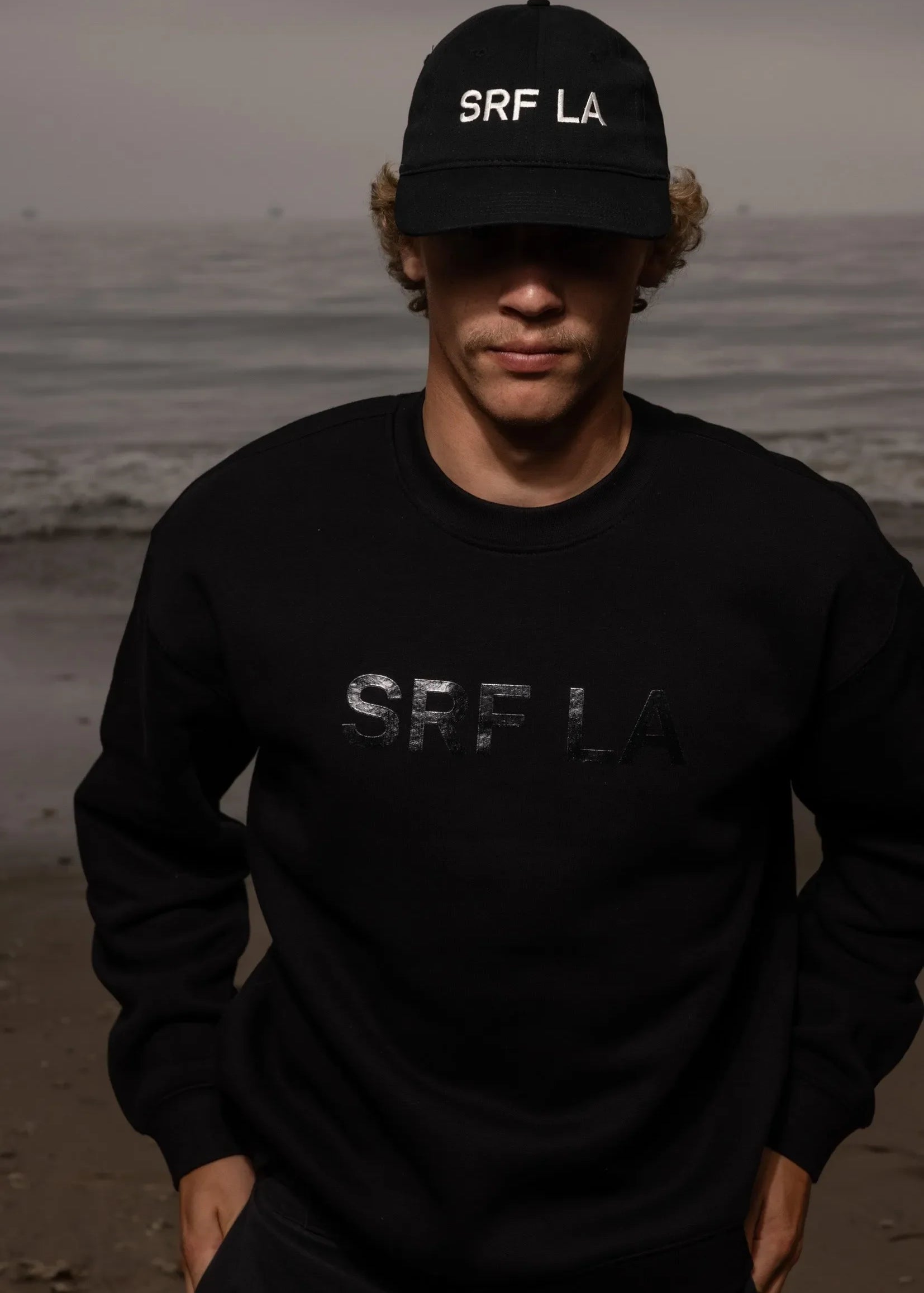 SRF LA Dad Hat - Ivory on Black - Heidi Merrick