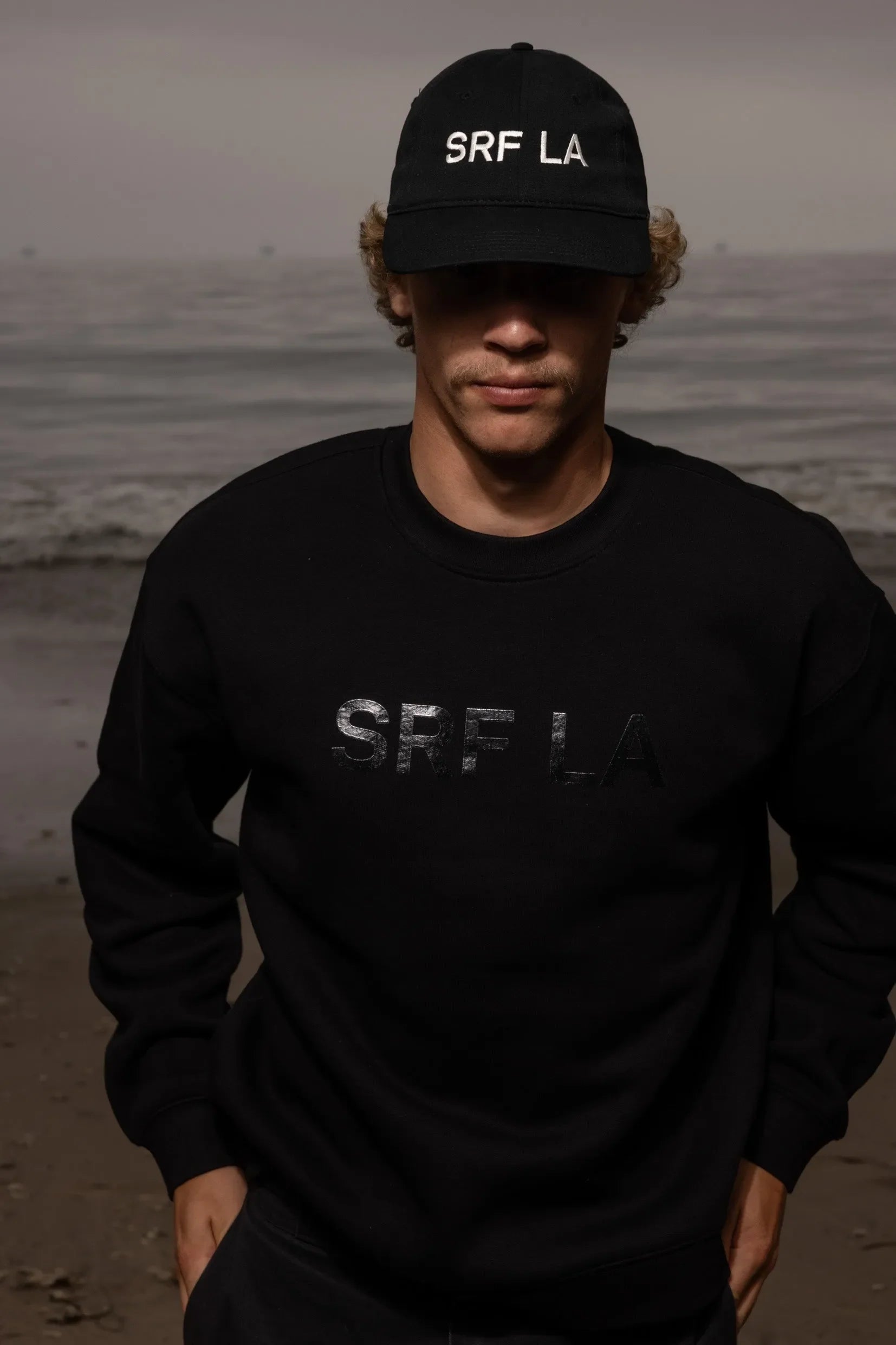 SRF LA Dad Hat - Ivory on Black - Heidi Merrick