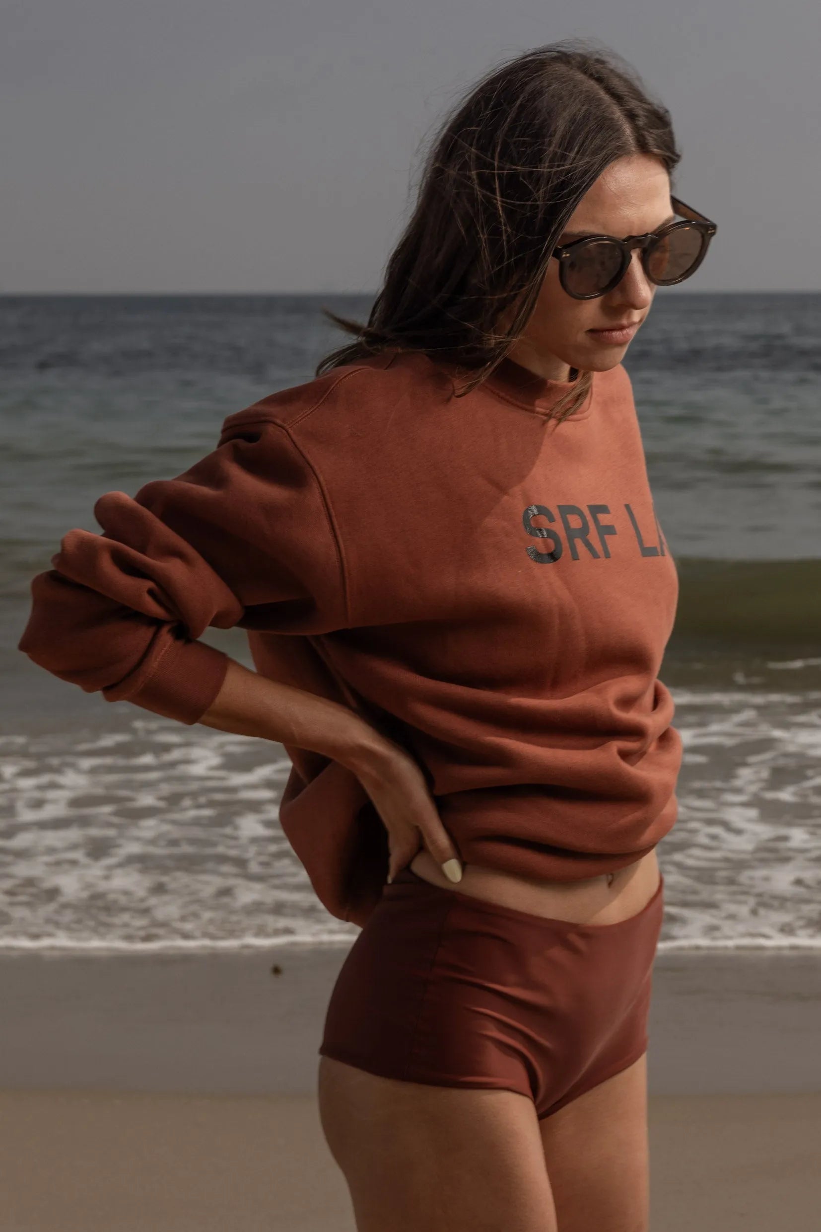 SRF LA Unisex Crewneck - Walnut - Heidi Merrick