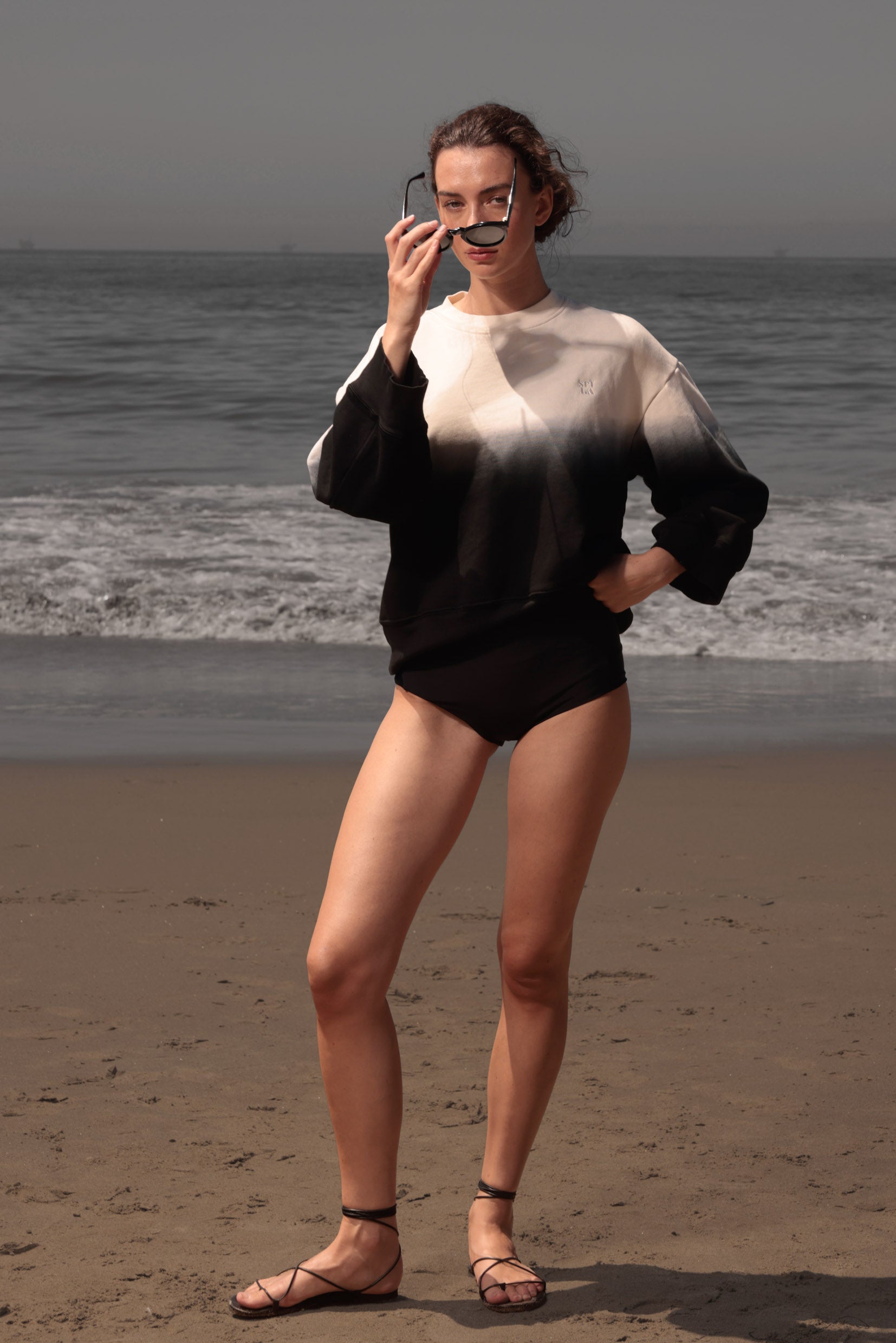 Barrel Sleeve 70's SRF LA Crewneck - Moonlight - Heidi Merrick
