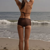 Knotted Triangle Top - Chocolate - Heidi Merrick