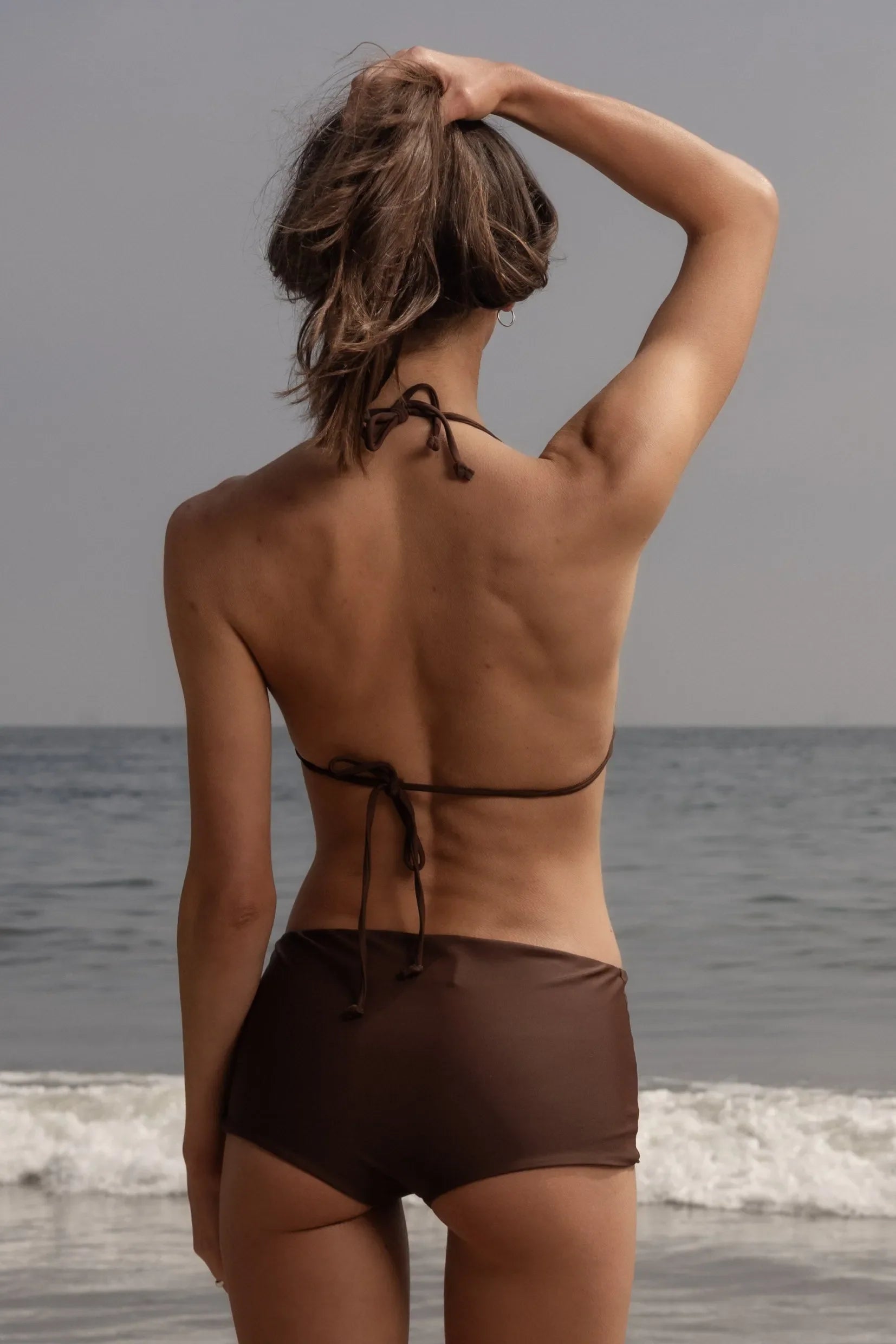 Knotted Triangle Top - Chocolate - Heidi Merrick