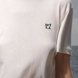 70's SRF LA Slim Tee - Navy Embroidered - Heidi Merrick