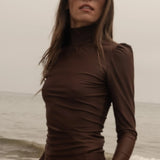 Izzy Rashguard - Chocolate - Heidi Merrick