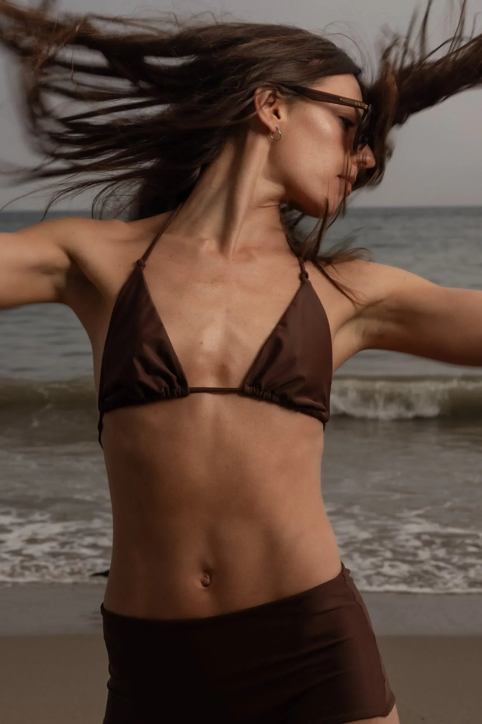 Knotted Triangle Top - Chocolate - Heidi Merrick