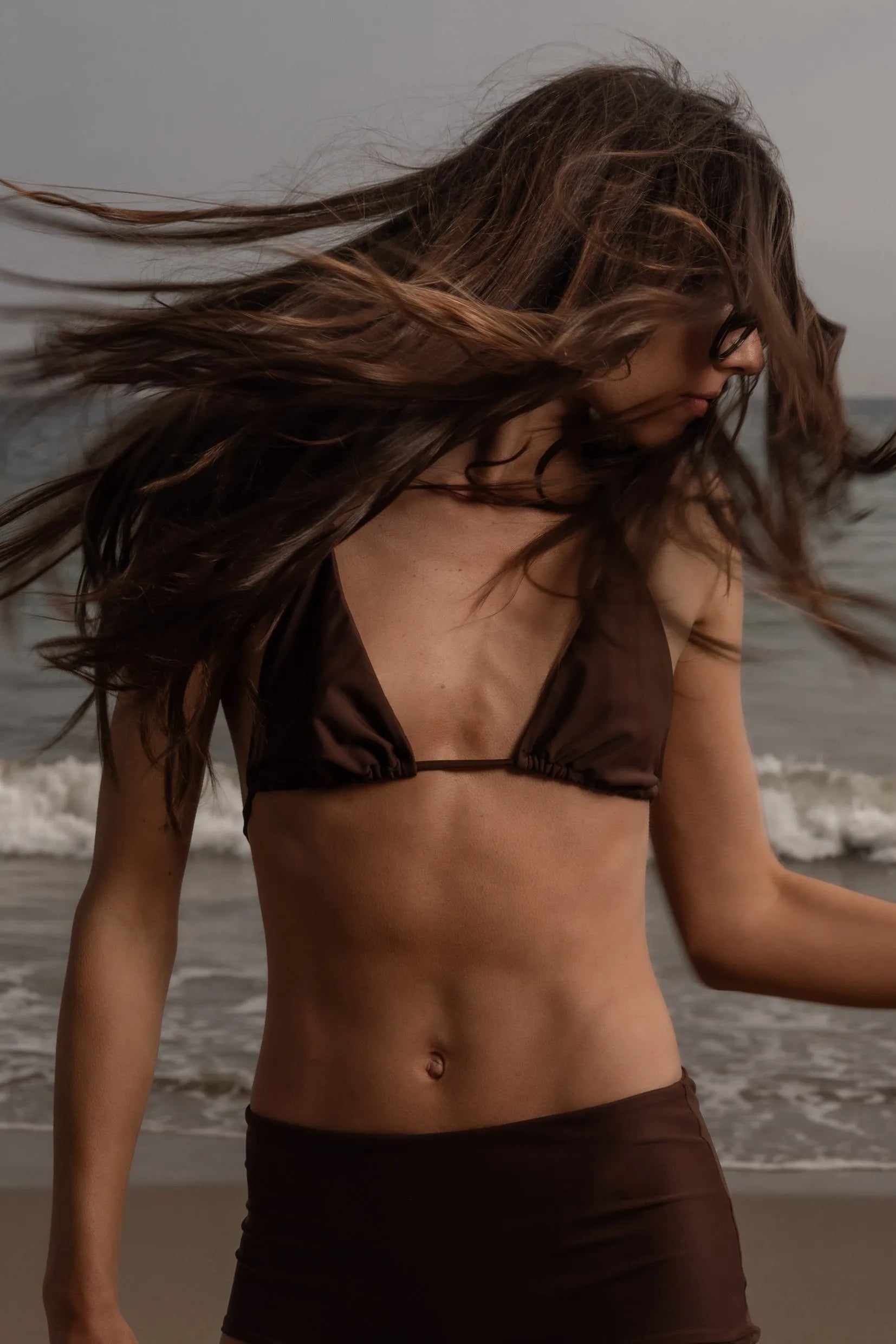 Knotted Triangle Top - Chocolate - Heidi Merrick