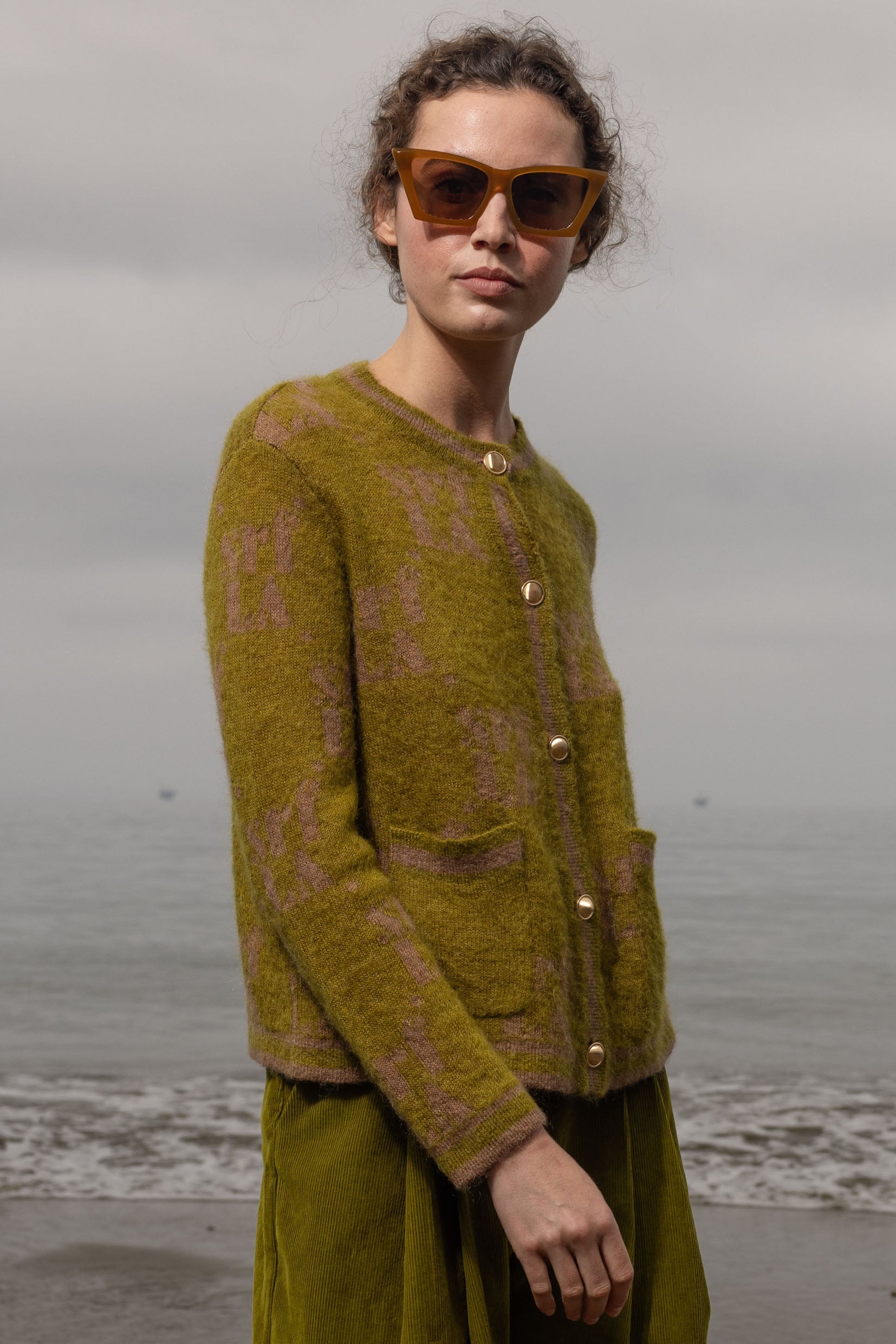 SRF Cardi - Frog - Heidi Merrick