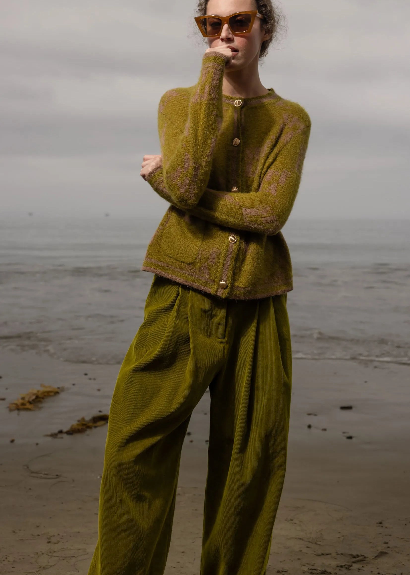 SRF Cardi - Frog - Heidi Merrick