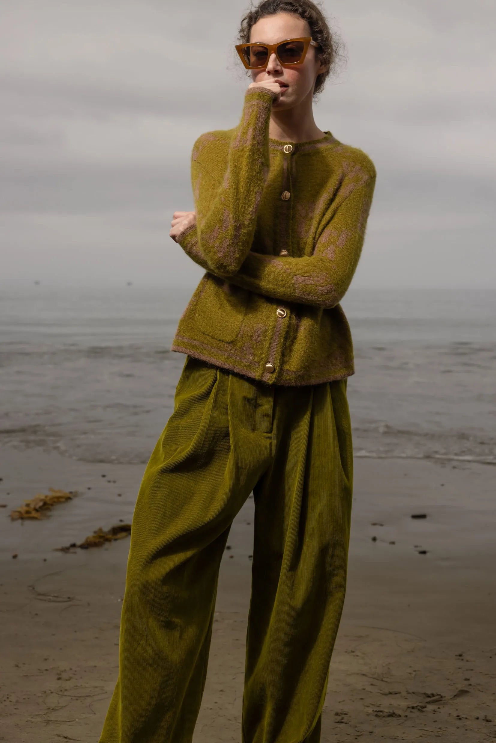 SRF Cardi - Frog - Heidi Merrick