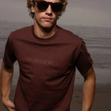 SRF SUMMERLAND Unisex Tee - Chocolate - Heidi Merrick