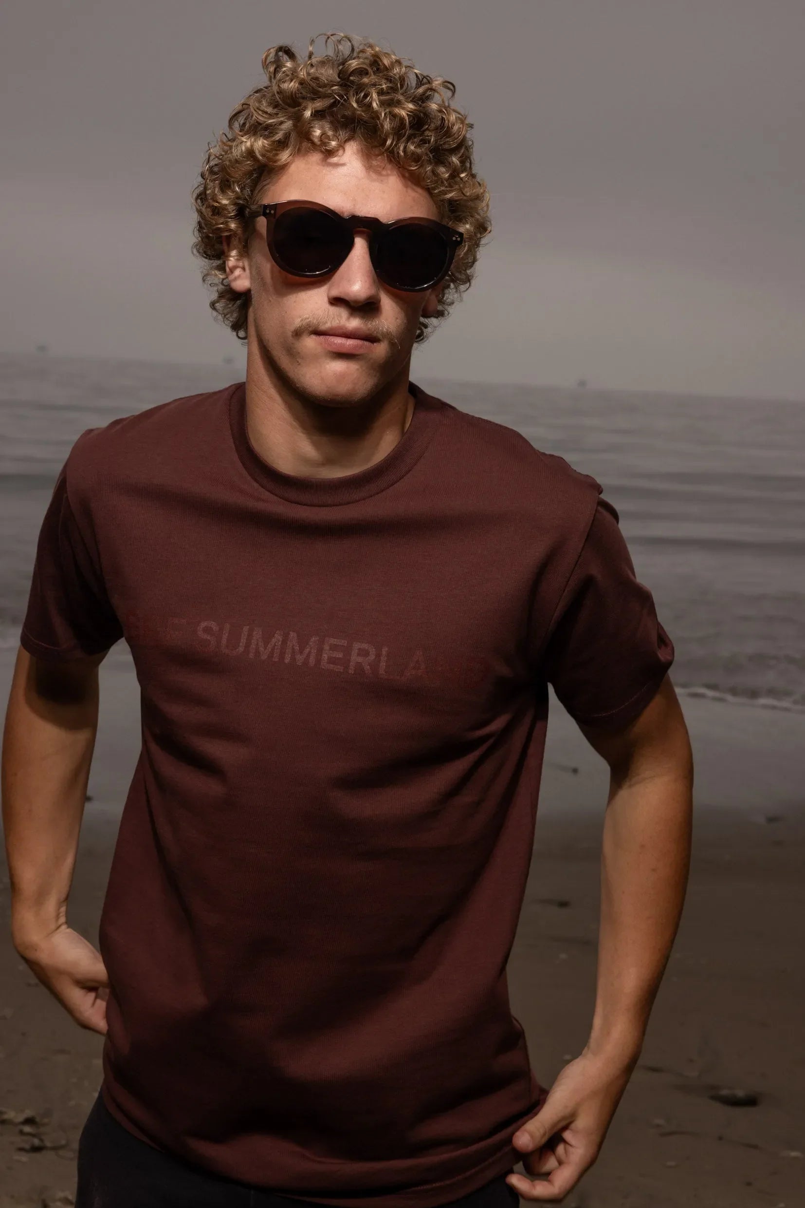 SRF SUMMERLAND Unisex Tee - Chocolate - Heidi Merrick