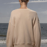 Barrel Sleeve 70's SRF LA Crewneck - Antique Cream Embroidered