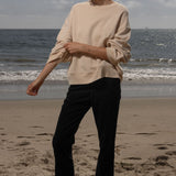 Barrel Sleeve 70's SRF LA Crewneck - Antique Cream Embroidered